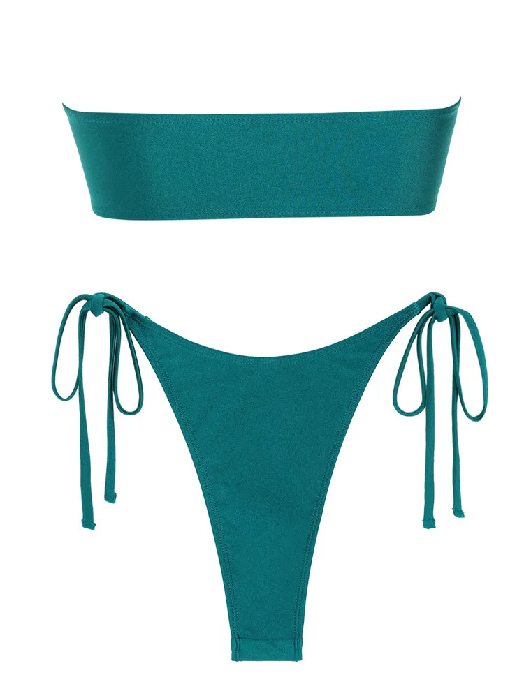 Hera Deep Green bandeau bikini