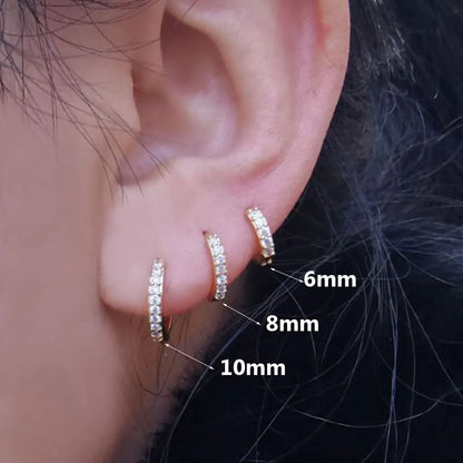 Zirconia Minimal Hoop Earrings