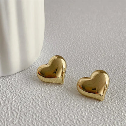 Love Heart Shaped Stud Earrings