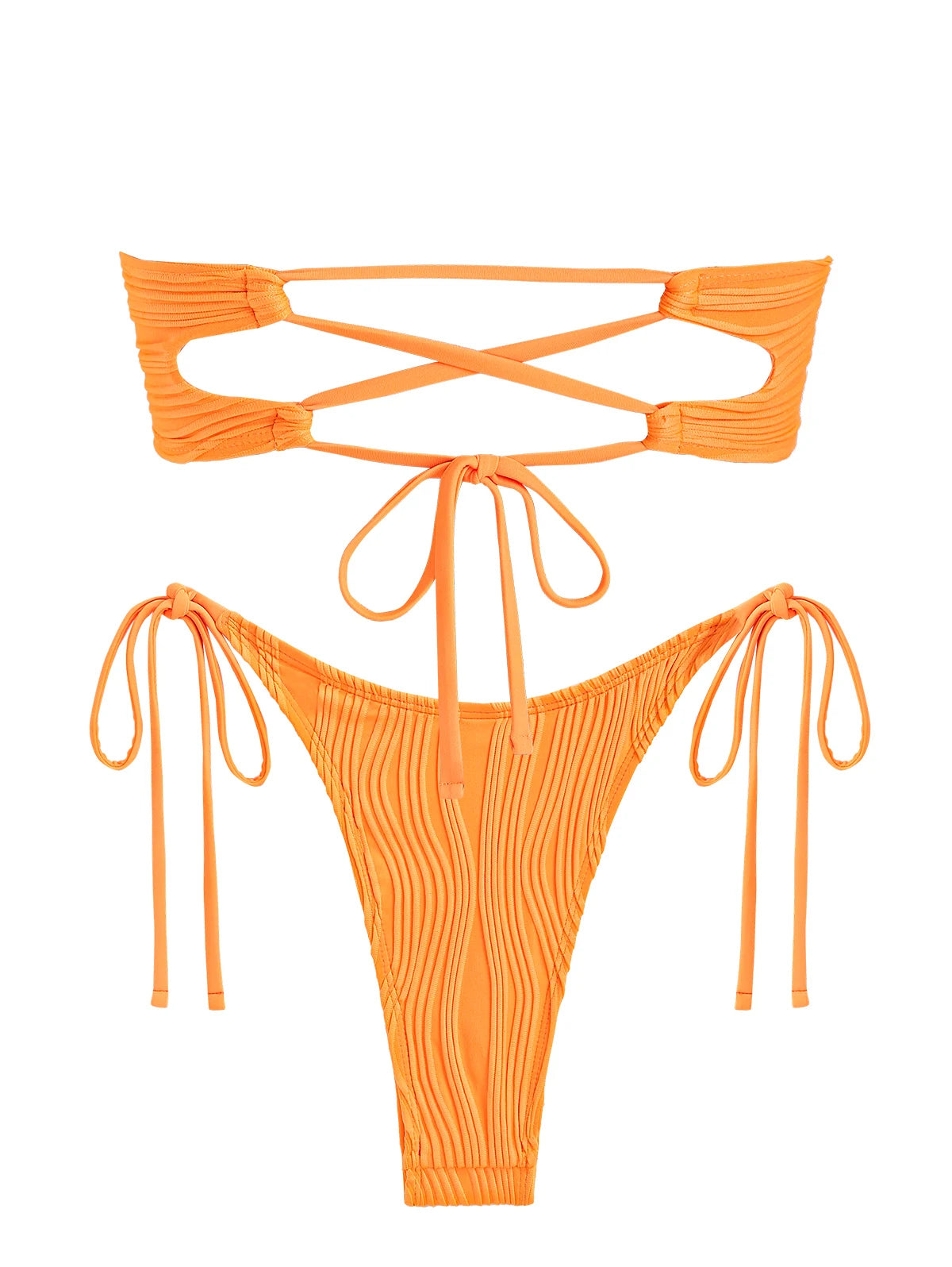 Hera Orange bandeau bikini