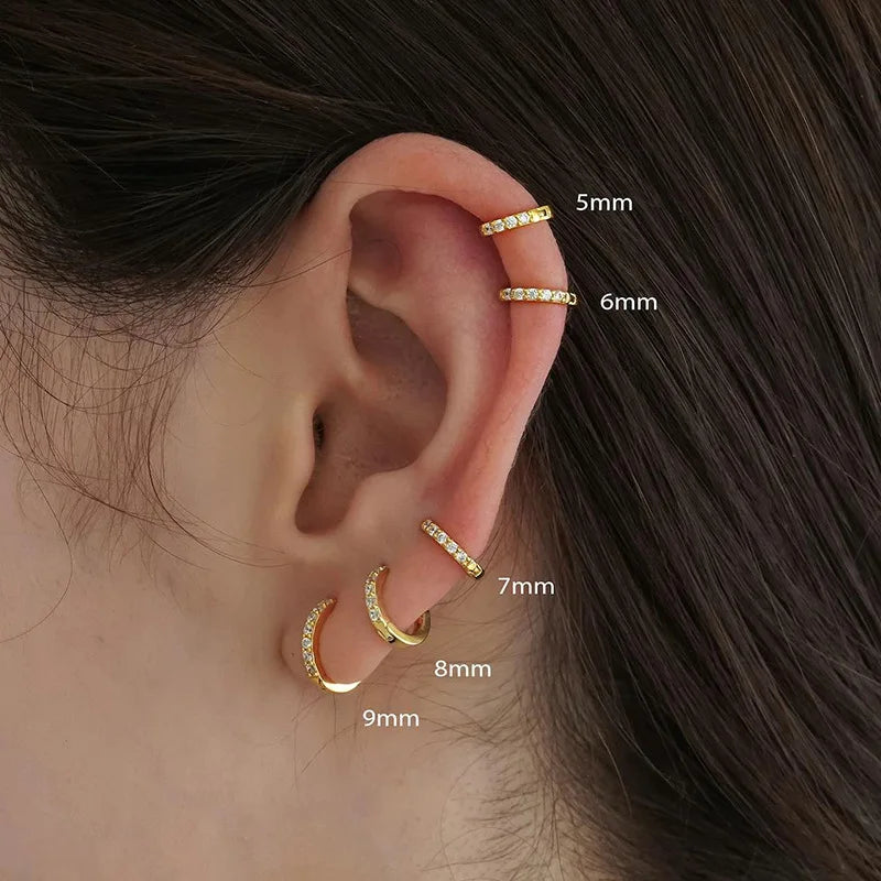 Zirconia Minimal Hoop Earrings