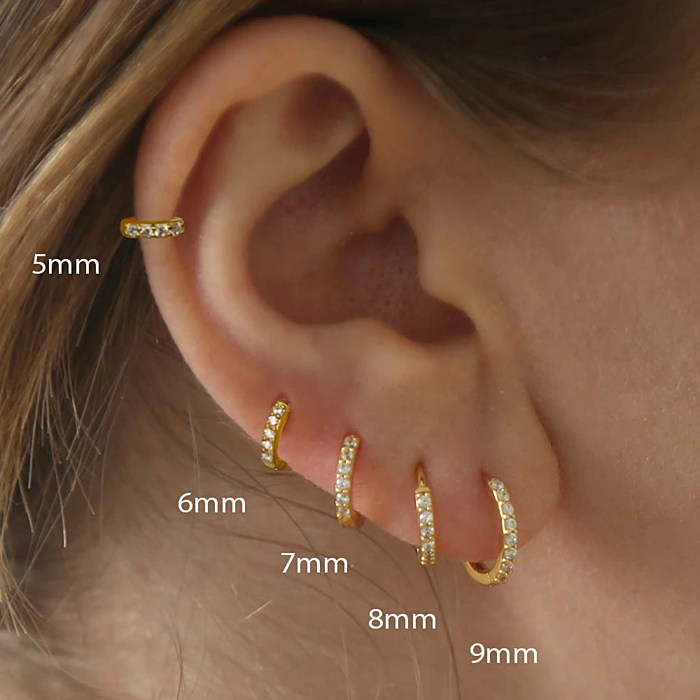 Zirconia Minimal Hoop Earrings