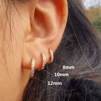 Zirconia Minimal Hoop Earrings