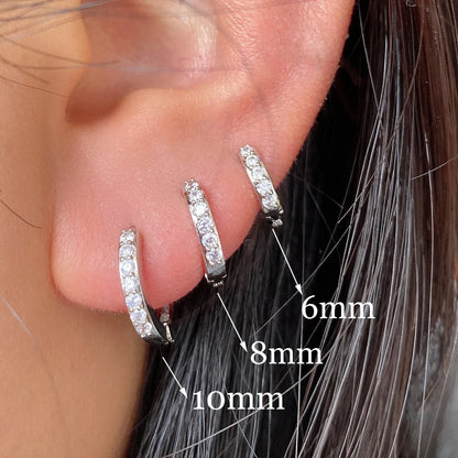 Zirconia Minimal Hoop Earrings