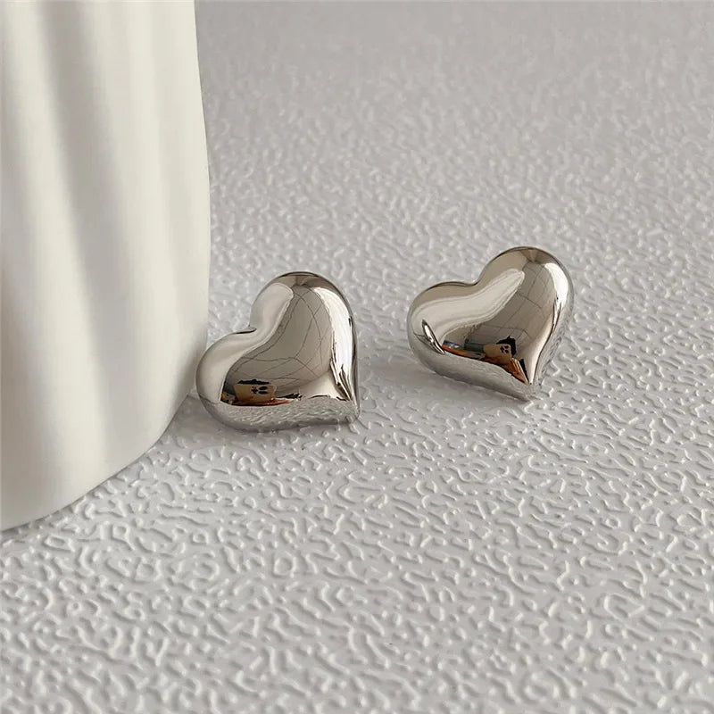 Love Heart Shaped Stud Earrings